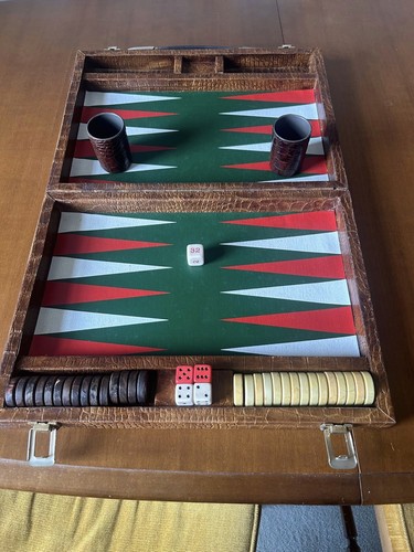 Antique backgammon set - antique,