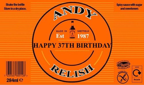 Personalised relish bottle - relish,