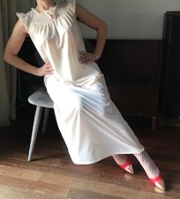 Vintage BHS  slip dress maxi lace lingerie chemise Size 12 14 16 