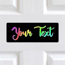 Personalised Any Name, Text Rainbow Metal Bedroom Door Sign Plaque Kids Boy Girl