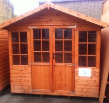 8x5 Wooden Summer House Fully T&G Georgian Devon Apex Garden Room