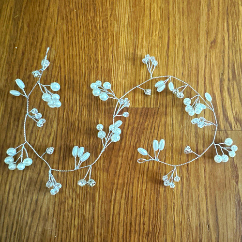 Bridal silver tone hair - silver, vine