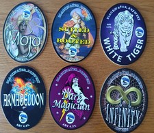 6 x PUMP CLIPS - BLACKWATER BREWERY, SHROPSHIRE - PLEASE READ DESCRIPTION