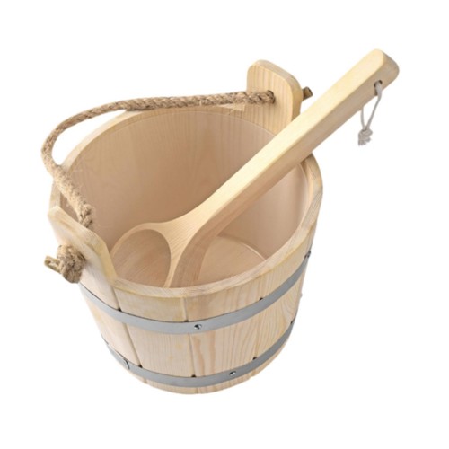 Wooden sauna barrel and - wooden, ladle