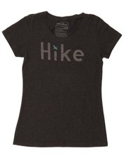 EDDIE BAUER Womens Graphic T-Shirt Top UK 12 Medium Grey Polyester NU11