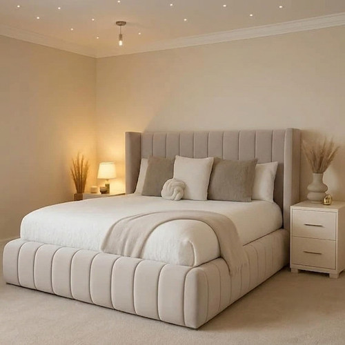 Luxury winged panel bed frame - luxury,