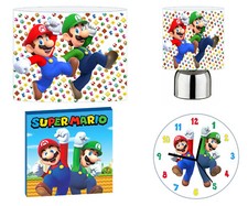 MARIO and LUIGI - 12" Lightshade, Touch Lamp, Wall Art, Wall Clock or Bundle