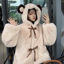 Women Girl Faux Fur Coat