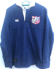British Lions Rugby Shirt 1888 Canterbury Blue #4 Long Sleeve Mens Small S