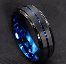 Mens Ring  Super Groove Wedding Fashion Band 8mm