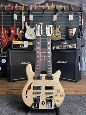 Italia Rimini Twin Double Neck 6/12 Pearloid Semi-Hollow Electric Guitar