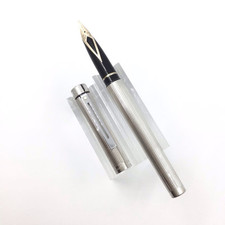 Sheaffer Targa Silver Plated Fountain Pen, 14k Gold Nib