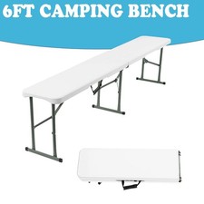 6FT Plastic Folding Bench Portable Outdoor Bench for Picnic Camping