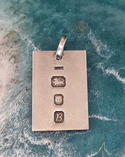 Sterling silver ingot pendant - sterling,