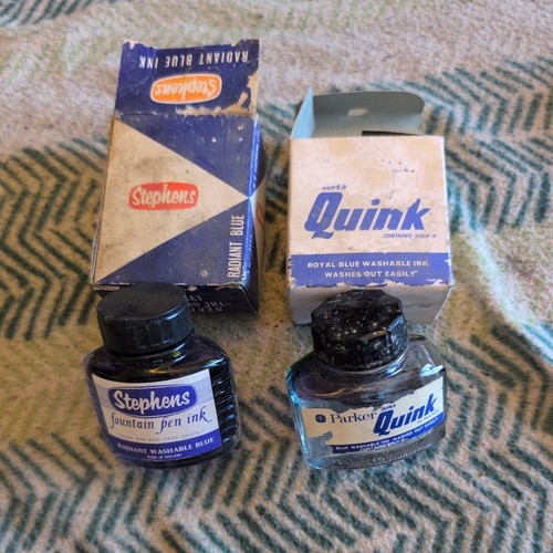 Joblot vintage ink bottles - x,