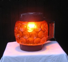 WOW RARE MCM Pub Door Wall Light "DIMPLE PINT POT" AMBER HOLOPHANE LAMP