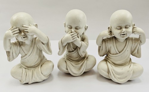 Silver wise monkey monk - silver,