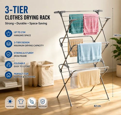 Justbuyy clothes tier airer - 3,