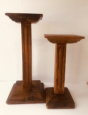 Pair of antique oak display stands, 1930s pedestal plinth