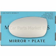 For BMW M5 98-03 Left passenger side Flat wing mirror glass with plate