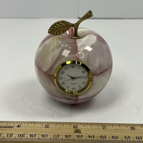 Apple paperweight clock onyx - paperweight,