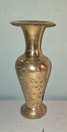 Vintage indian brass vase - vintage,