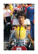 Joey Dunlop 2 A4 reproduction autograph picture poster with choice of frame