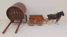 Vintage Melba Ware Ceramic Shire Horse W/Tack, Caravan & Cart - Used G18 W350