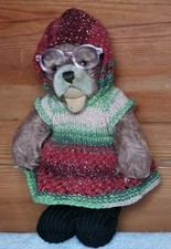 Hand knitted teddy bear