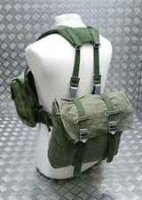 Genuine Vintage Army Webbing Set / Battle Pack Belt And Pouches Heavy Canvas G2