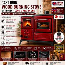 Red cast iron - wood, burning