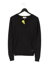 Lamarthe Paris Women's Jumper L Black 100% Acrylic V-Neck Pullover