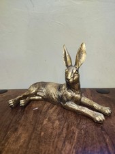 Bronze resin hare ornament - resin,