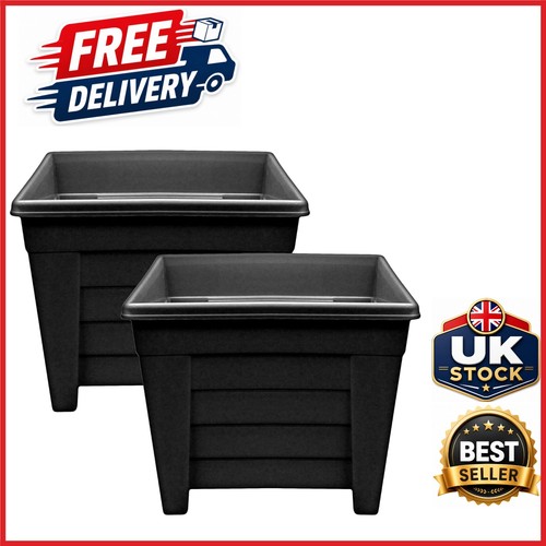 Square planter 27cm ebony - square,