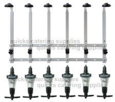 Optics Home Bar 6 Bottle Wall Bracket Rack & 25ml Beaumont Solo Spirit Measures