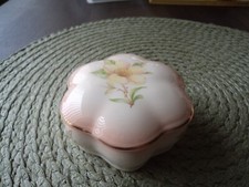 Royal Worcester Palissy Lidded Trinket Box with Floral Design
