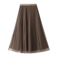 A-line Skirt Half-length Skirt Double-sided Pleated Skirt Chiffon Half-length
