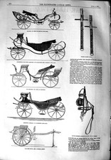 Original Old Antique Print 1851 Phaeton Barouche Dog-Cart Carriage Victorian