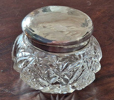 SILVER LIDDED CUT GLASS