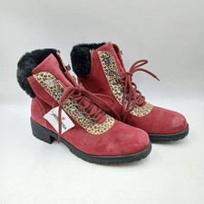 Joe Browns A Bold Move Chunky Red Suede Boots UK Women's Size 7 New With Tags