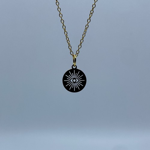 Gold round witchy evil eye - gold,