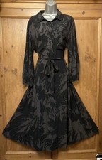 Zara Maxi Shirt Dress Autumnal Boho Black Grey XXL