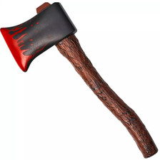 FAKE WOOD PLASTIC AXE 42CM HALLOWEEN FANCY DRESS COSTUME PROP ACCESSORY