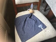 KALOO BLUE DENIM BUNNY RABBIT BABIES COMFORT BLANKET SOFT TOY VGC