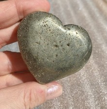 Crystal Pyrite Heart Palm