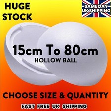 LARGE Polystyrene Balls  HOLLOW in 2 halves - 15cm to 80cm Craft Props Christmas