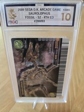 Graded Dinosaur King Arcade Card - Saurolophus Fossil Card - V Rare - MGC 10 