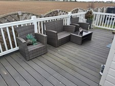 pre owned static caravan decking used