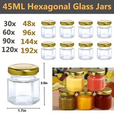 45ml hexagon glass jars - 45ml,