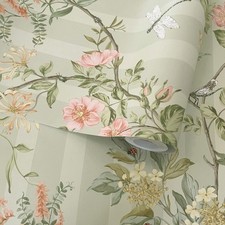 Stripe Wallpaper Foliage Sage